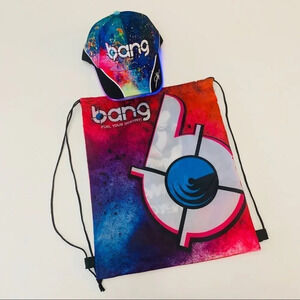 Nwot bang energy lighted hat and drawstring bag